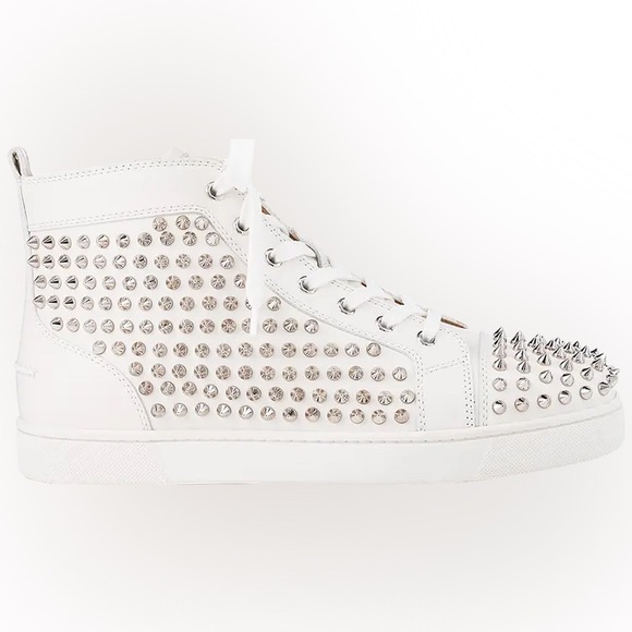 NWT Christian Louboutin Louis Allover Spikes Leather Sneakers in White, Size 10 - Picture 17 of 17
